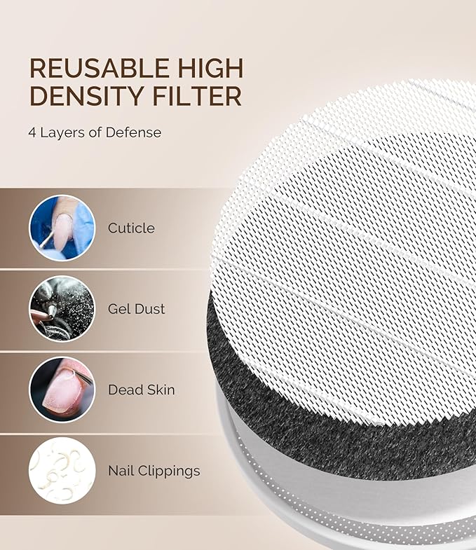 MelodySusie Cordless Nail Dust Collector,Compact Vacuum Fan Rechargeable Dust Collector with Reusable Filter,SProR Powerful Dust Suction Machine for Acrylic Gel Polish Manicure Pedicure at Salon&Home-Velvo Beauty