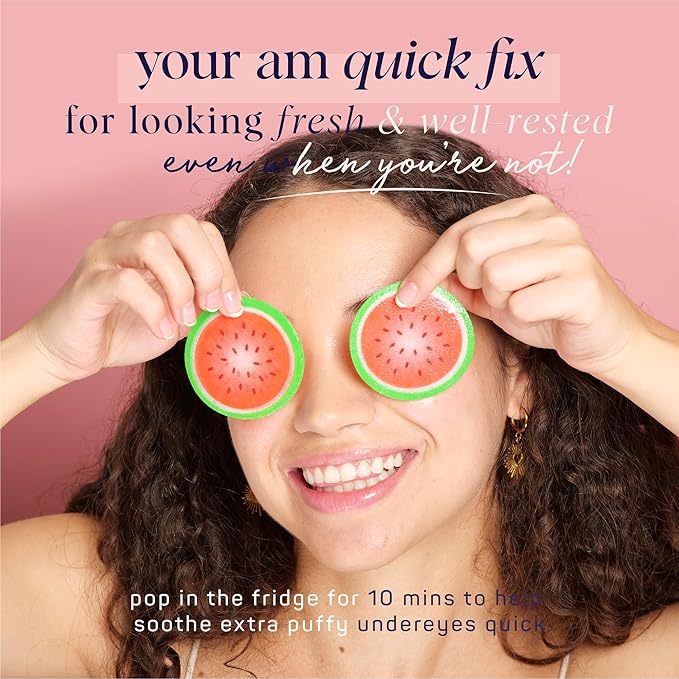 SpaLife Watermelon Cooling Eye Pads, 48 Hydrating Under Eye Patches for Puffiness, Dark Circles, and Tired Eyes, Infused with Hyaluronic Acid, Glycerin, and Vitamin C, Fruity Scent-Velvo Beauty