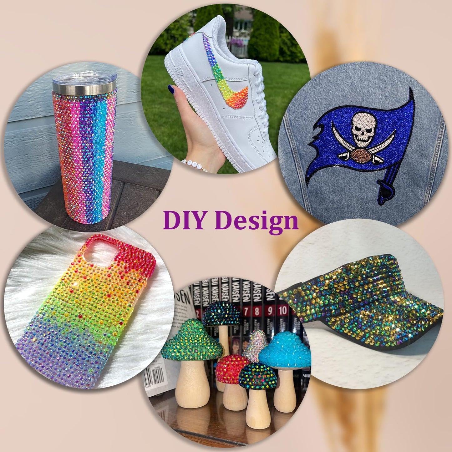 2 Boxes Jelly Rhinestones for Bedazzling, 30600Pcs 3mm & 5mm Multicolor Flatback Resin Gems for Crafting, Bedazzler Kit with 2Pcs 10ml B7000 Jewelry Glue for DIY Crafts Book Fabric Decor Nail Art-Velvo Beauty