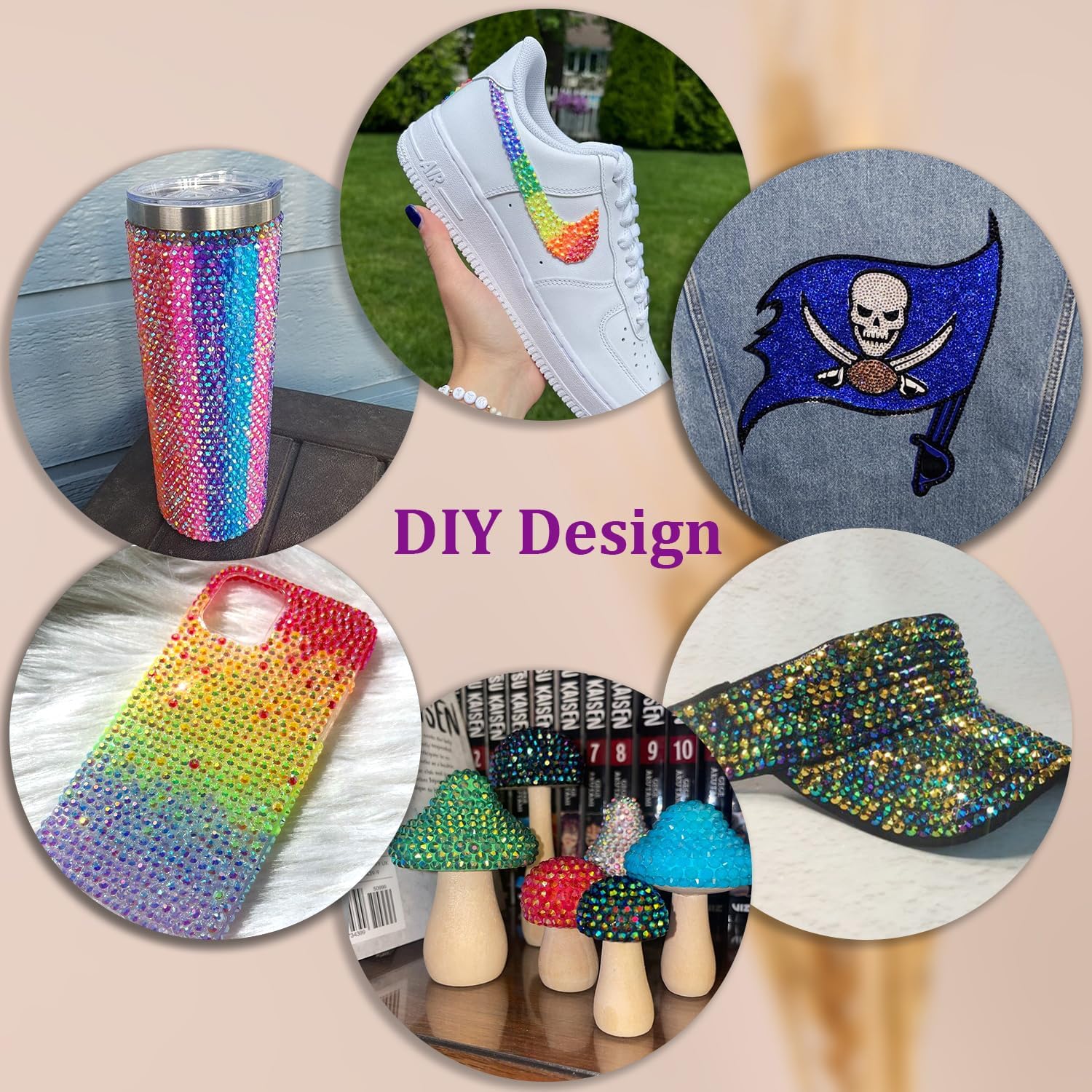 2 Boxes Jelly Rhinestones for Bedazzling, 30600Pcs 3mm & 5mm Multicolor Flatback Resin Gems for Crafting, Bedazzler Kit with 2Pcs 10ml B7000 Jewelry Glue for DIY Crafts Book Fabric Decor Nail Art-Velvo Beauty