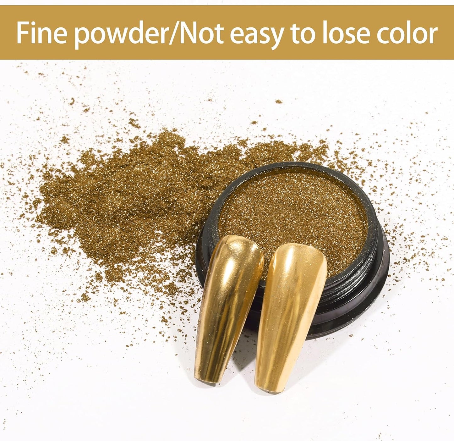 Artdone Chrome Nail Powder, Gold Iridescent Aurora Powder Metallic Mirror Effect Pigment Pearlescent Mermaid Pigment Pearl Glitter Dust Kit, Nail Art Decoration, Resin Craft-Velvo Beauty