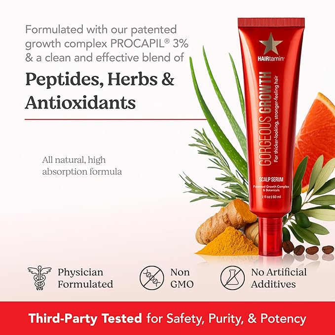 HAIRtamin Scalp Serum Natural Hair Growth Thickening | Made in USA | Helps Increase Hair Thickness and Aids Against Hair Thinning and Hair Fall Out | Moisturizes and Soothes Dry Itchy Scalp-Velvo Beauty