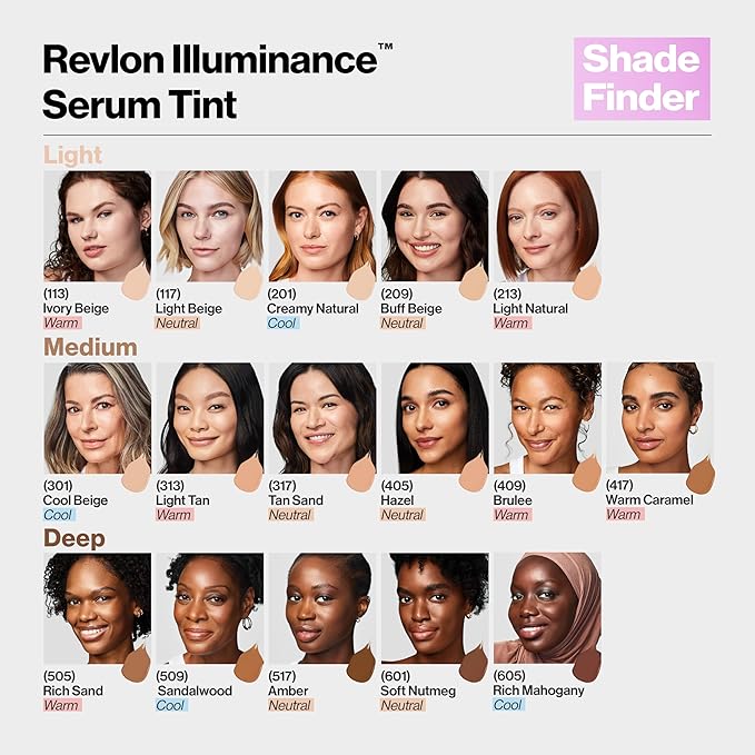 Revlon Illuminance Tinted Serum, Triple Hyaluronic Acid, Evens Out Skin Tone Over Time and Hydrates All Day, SPF 15, 517 Amber, 0.94 fl oz.-Velvo Beauty