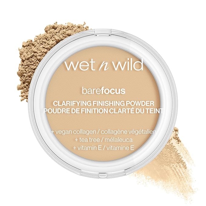 wet n wild Photo Focus Dewy Liquid Foundation Makeup Soft Beige & Bare Focus Clarifying Finishing Powder Light-Medium-Velvo Beauty