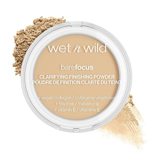 wet n wild Photo Focus Dewy Liquid Foundation Makeup Soft Beige & Bare Focus Clarifying Finishing Powder Light-Medium-Velvo Beauty