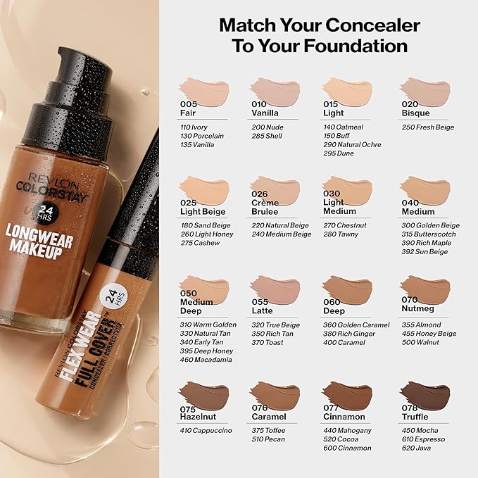 Revlon Liquid Foundation, ColorStay Face Makeup for Combination & Oily Skin, SPF 15, Longwear Medium-Full Coverage with Matte Finish, True Beige (320), 1.0 Oz-Velvo Beauty