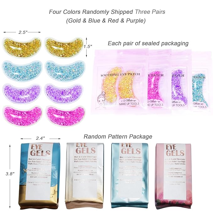 Under Eye Patches for Puffy Eyes, Hot Cold Treatment Cooling Gel Eye Pads Eye Mask for Wrinkles Dark Circles Puffiness Eye Bags 6PCS-Velvo Beauty