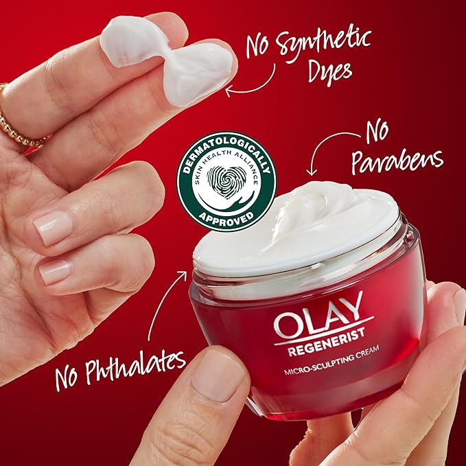 Olay Face Moisturizer, Regenerist Micro-Sculpting Facial Cream for Women - Instant Hydration, Anti-Aging, Anti-Wrinkle, Firming Skin Care - Hyaluronic Acid, Niacinamide, Amino Peptides, 1.7 Oz-Velvo Beauty