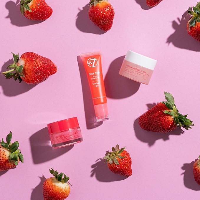W7 Sweet Dreams Lip Care Trio - 3 Piece Set - Overnight Lip Mask, Lip Balm & Lip Scrub - Strawberry-Velvo Beauty
