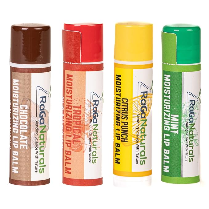 All Natural Chocolate, Lemon, Mint, Tropical Moisturizing Lip Balm, Original beeswax, Shea butter, Jojoba oil, Vitamin E and Love - 4 Tubes-Velvo Beauty