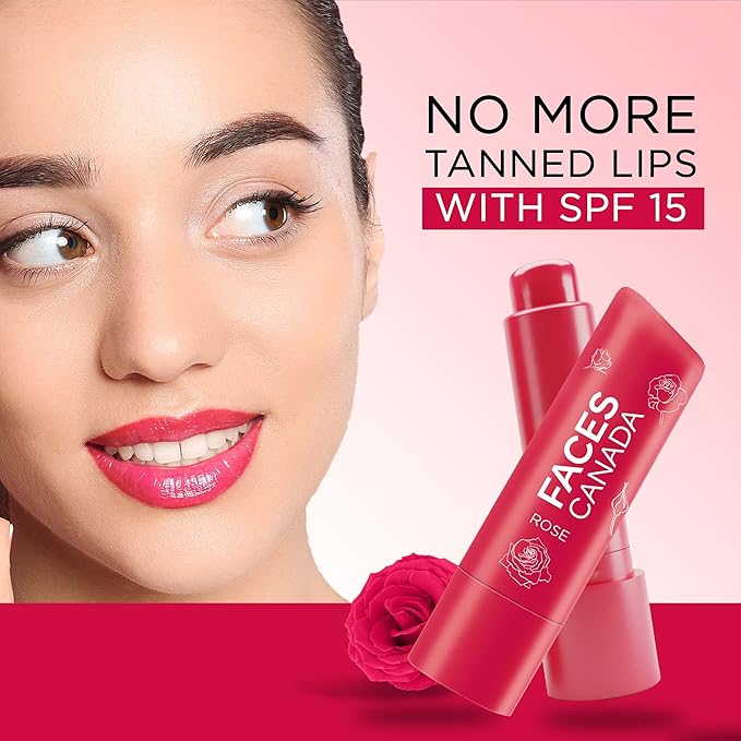 Red Tinted Lip Balm - Rose Petal | SPF 15 | 12 Hour Moisture | Rosy Soft Lips with Shea Butter & Vitamin E | Deep Nourishing for Dry Chapped Lips | 0.16 Oz/4.5g-Velvo Beauty