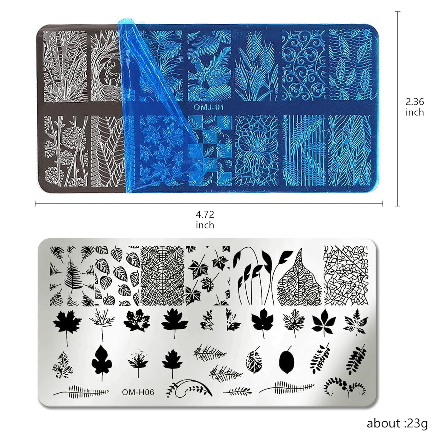 AddFavor Nail Art Stamper Kit 6pcs Flower Heart Leaf Lace Butterfly Stamping Plate Template with Silicone Nail Stamper and Scraper for Women Girls DIY Fingernail Manicure Stencils Tools-Velvo Beauty
