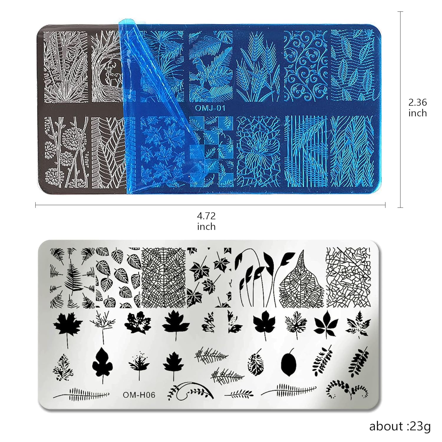 AddFavor Nail Art Stamper Kit 6pcs Flower Heart Leaf Lace Butterfly Stamping Plate Template with Silicone Nail Stamper and Scraper for Women Girls DIY Fingernail Manicure Stencils Tools-Velvo Beauty