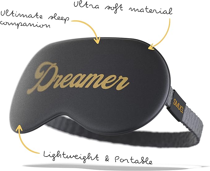 SMUG Satin Sleep Mask & Eye Mask | Travel Sleep Masks for Women & Men | Soft Sleeping Eye Mask to Nourish Skin & Reduce Dark Circles | Eye Sleep Mask Shades to Block Out Light | Dreamer-Velvo Beauty