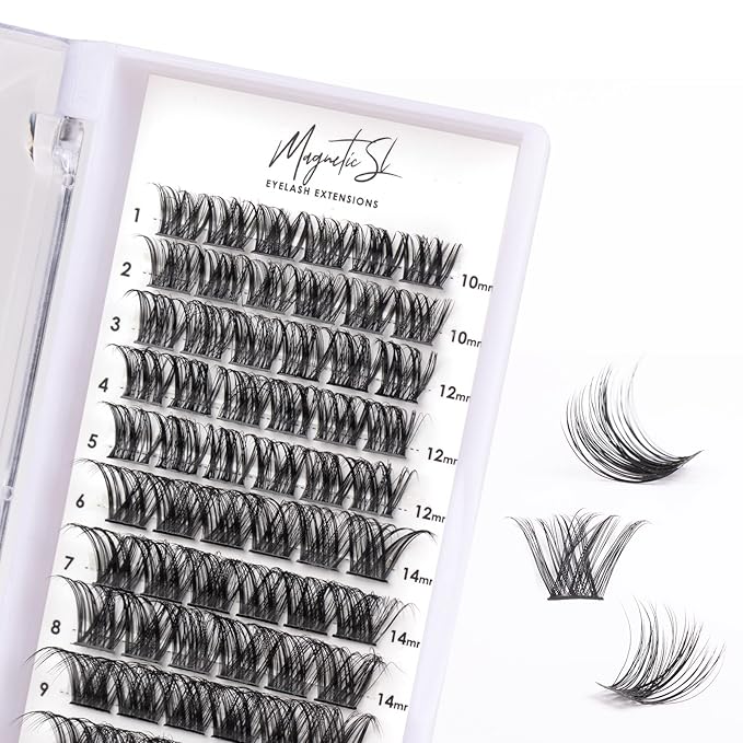 Cluster Lashes 72 Individual Lashes Clusters Eyelash Extensions False Eyelashes DIY Lash Extension Kit Reusable False Eyelashes Natural Look Mix 10-16mm C D Curl-DM01-Velvo Beauty