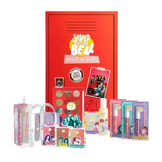 wet n wild Saved By The Bell Full Makeup Collection - Makeup Set with Versatile Brushes, Vibrant Buildable & Blendable Palettes & Lip Tint for Unique Looks, Cruelty-Free & Vegan-Velvo Beauty