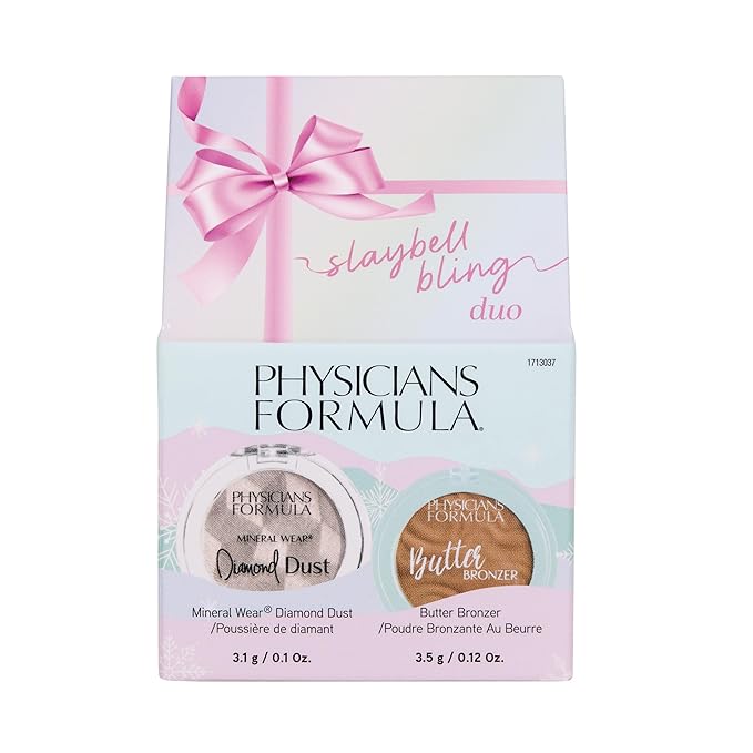Physicians Formula Slaybell Bling Duo - Butter Bronzer & Diamond Dust Holiday Gift Set, Murumuru Butter Infused for a Radiant Glow, Cruelty Free & Vegan-Velvo Beauty