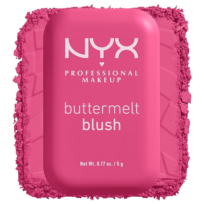 NYX PROFESSIONAL MAKEUP Buttermelt Powder Blush, Fade and Transfer-Resistant Blush, Up to 12HR Make Up Wear, Vegan Formula - Butta With Time-Velvo Beauty