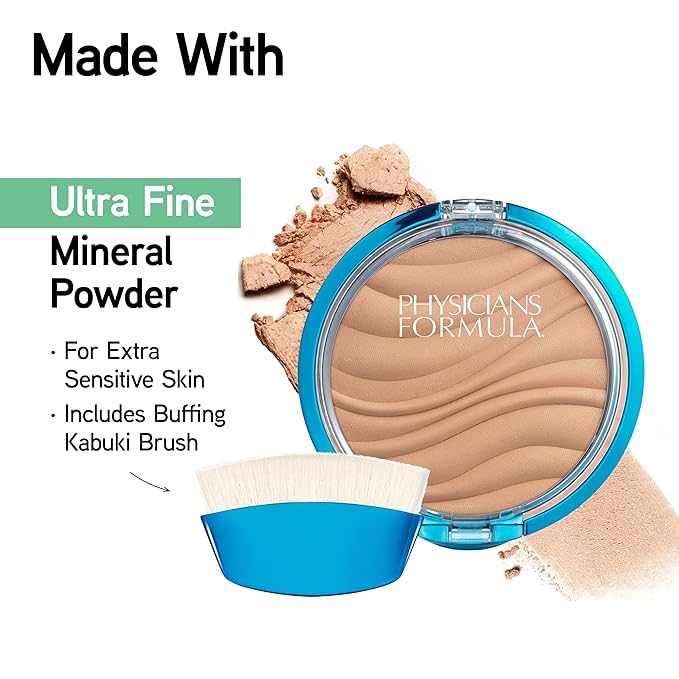 Physicians Formula Mineral Wear Talc-Free Airbrushing Pressed Powder, Full Coverage Mineral Face Powder for Sensitive Skin – Beige-Velvo Beauty