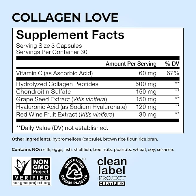HUM Collagen Love Skin Supplement - Collagen Peptides w/Hyaluronic Acid & Vitamin C, Supports Firm Skin & Helps Minimize Signs of Aging - Supplements for Women and Men (90-Count)-Velvo Beauty