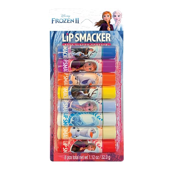 Lip Smacker Disney Frozen 2 Flavored Lip Balm Party Pack 8 Count, Clear, For Kids-Velvo Beauty