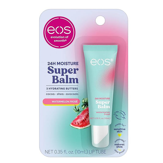 eos 24H Moisture Super Balm- Watermelon Frosé, Lip Mask, Day or Night Lip Treatment, Made for Sensitive Skin, 0.35 fl oz-Velvo Beauty