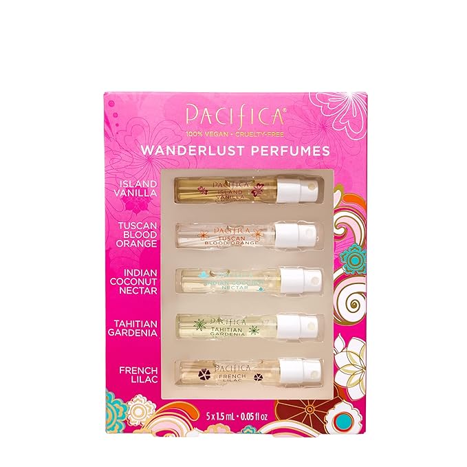 Pacifica Beauty Wanderlust & Moon Moods Perfume Set, Travel Fragrances, Island Vanilla, French Lilac, Clean Vegan Perfume, 0.05 fl oz Each (Set of 10)-Velvo Beauty