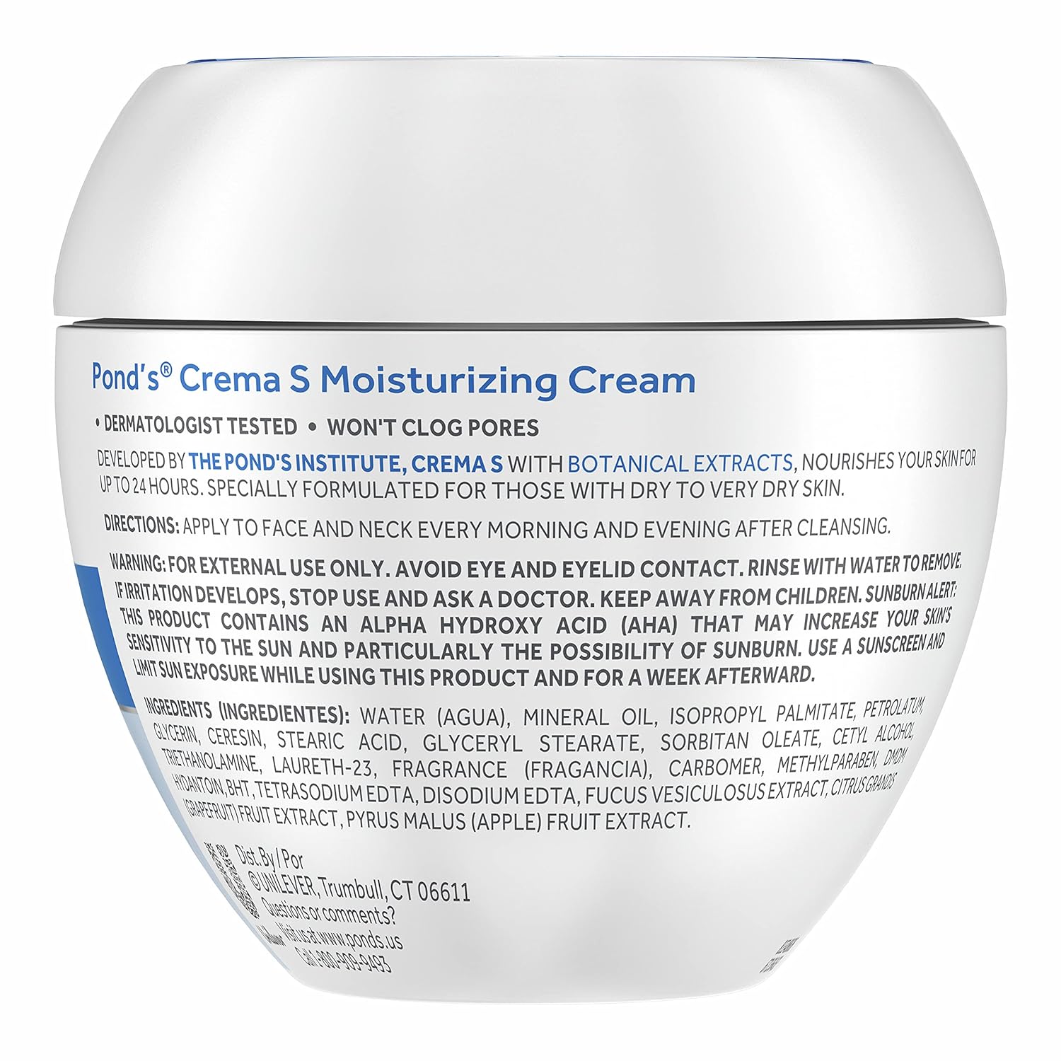 Pond's Crema S Nourishing Face Moisturizer for Women, Skin Care Facial Moisturizer Cream for Dry to Very Dry Skin, Nourishes for up to 24 hours 14.1 oz (Pack of 2)-Velvo Beauty