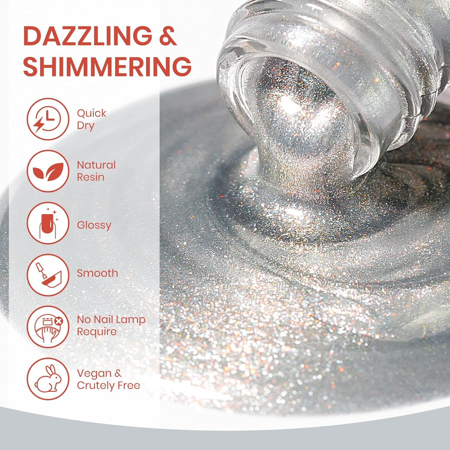 Aurora Silver Magnetic Nail Polish Non Gel with Magnet Quick Dry Cat Eye Nail Polish for Fingernail Air Drying Fast Lacquer Manicure Gift For Women Girls 16ml, 0.54fl oz-Velvo Beauty