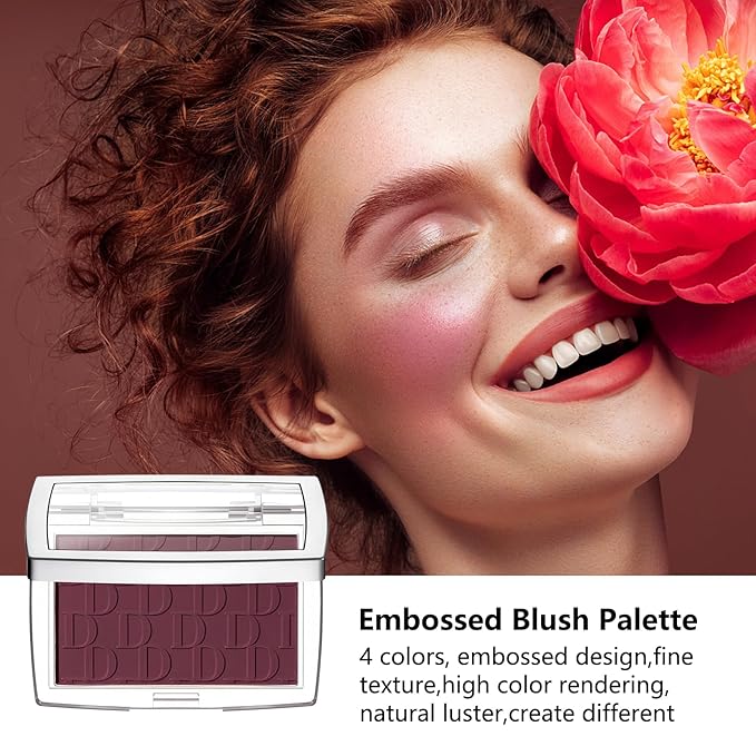 Embossed Blush, Palette Pink Dark Powder Blush Palette-Velvo Beauty