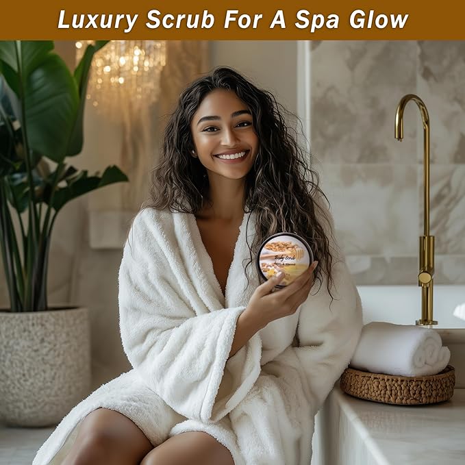 Spa Gift Baskets For Women - Luxury Bath Set With Honey & Almond - Spa Kit Includes Body Wash, Bubble Bath, Lotion, Bath Salts, Body Scrub, Body Spray, Shower Puff, and Towel-Velvo Beauty