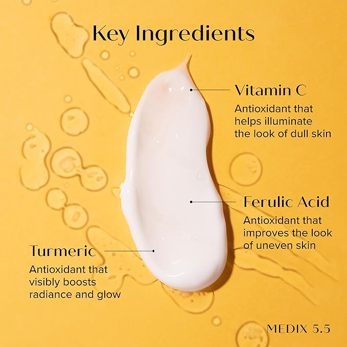 MEDIX 5.5 Vitamin C Cream Face Lotion & Body Lotion Moisturizer | Anti Aging Skin Care Firming & Brightening Cream Diminishes The Look Of Uneven Skin Tone, Age Spots, & Sun Damaged Dry Skin, 15 Fl Oz-Velvo Beauty