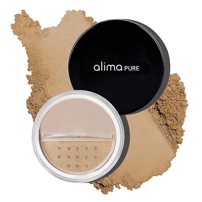 Alima Pure Matte Foundation Loose Mineral Powder Foundation Makeup, Loose Powder Makeup Oil Free Talc Free Powder, Natural Makeup Mineral Foundation Full Coverage Natural Foundation Powder .15 oz/4.5g-Velvo Beauty