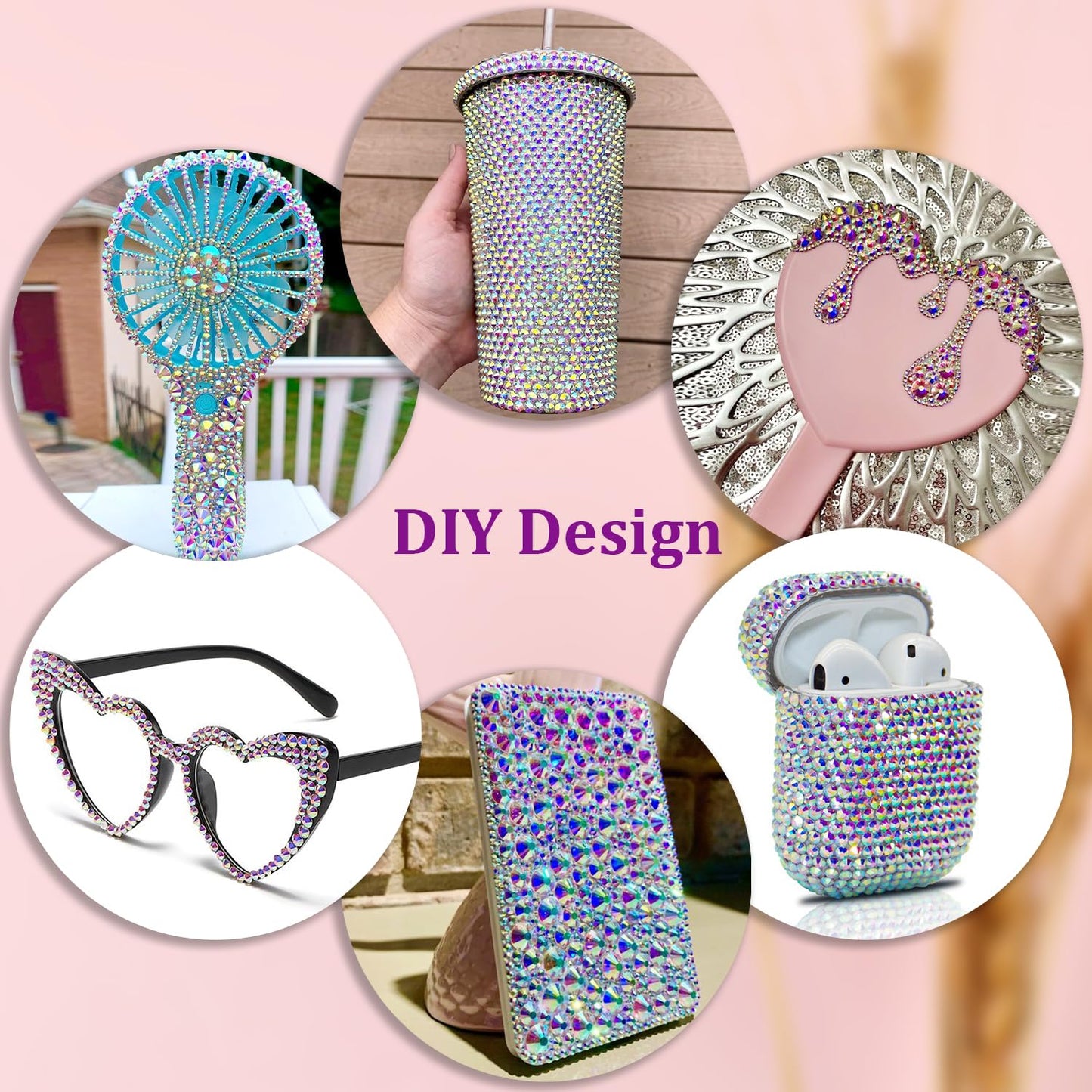 30000Pcs AB Rhinestones for Bedazzling with B7000 Jewelry Glue, Bedazzler Kit Flatback Gems, Resin Rhinestones for Crafting Crafts Clothing Shoes Fabric Nail Art Assorted Size 2/3/4/5/6mm-Velvo Beauty