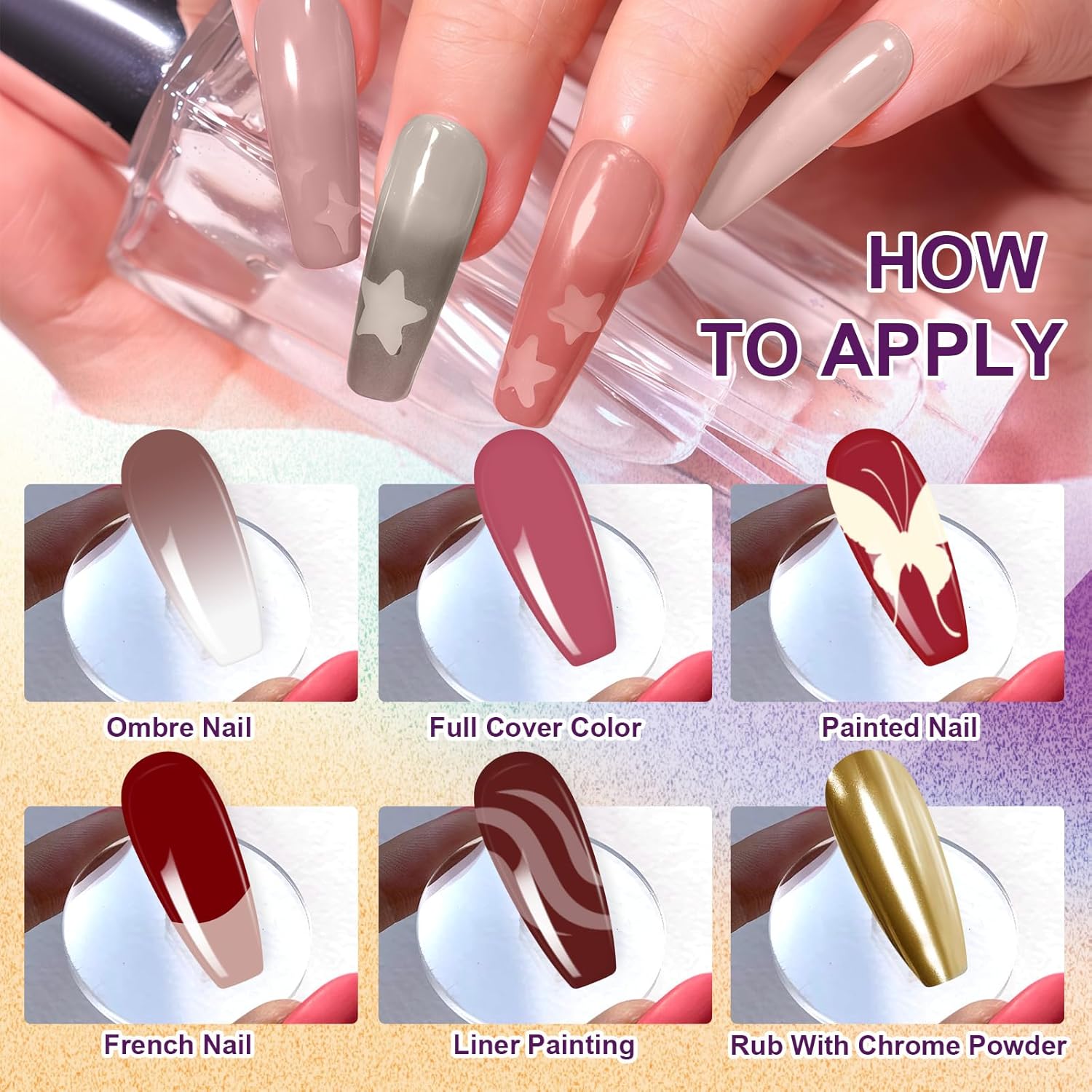 Gradient Painting Gel, 12 Colors Ombre Gel Nail Polish for Pigmented Pat Painting Gel French Manicure No-wipe Soak of UV DIY Art Home Salon Palette Chiffon Hues-Velvo Beauty