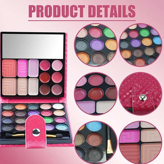 All-in-one Holiday Makeup Gift Set | Full Makeup Kit for Women Essential Starter Bundle Include 20 Highly Pigmented Shimmer Eyeshadow Palette,3 Blush,3 Face Powder, 6 Lipgloss, Brush-Velvo Beauty