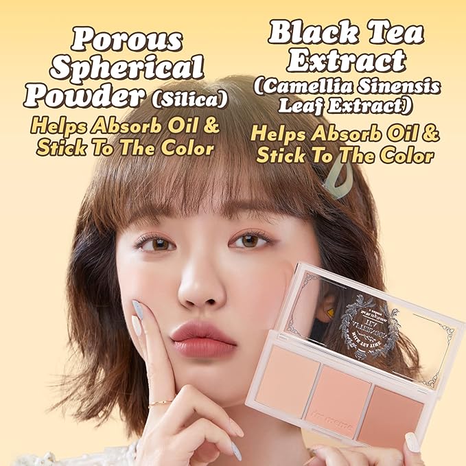 I'm Meme Palette - Afternoon Tea Blusher | Milk Tea Time, Blush for Cheek, Natural & Neutral, Buildable & Blendable, 3 Shades Palette, Matte Powder Blush for Face & Cheeks, For All Skin Tones, 0.42 oz-Velvo Beauty