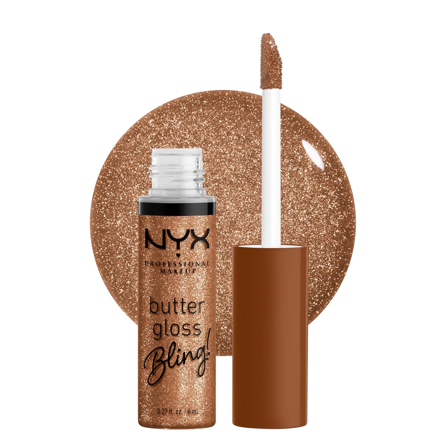 NYX PROFESSIONAL MAKEUP Butter Gloss Bling Lip Gloss, Non Sticky and Shiny Vegan Lip Makeup - Pay Me In Gold-Velvo Beauty