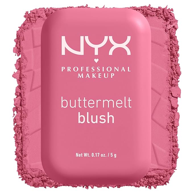 NYX PROFESSIONAL MAKEUP Buttermelt Powder Blush, Fade and Transfer-Resistant Blush, Up to 12HR Make Up Wear, Vegan Formula - For The Butta-Velvo Beauty