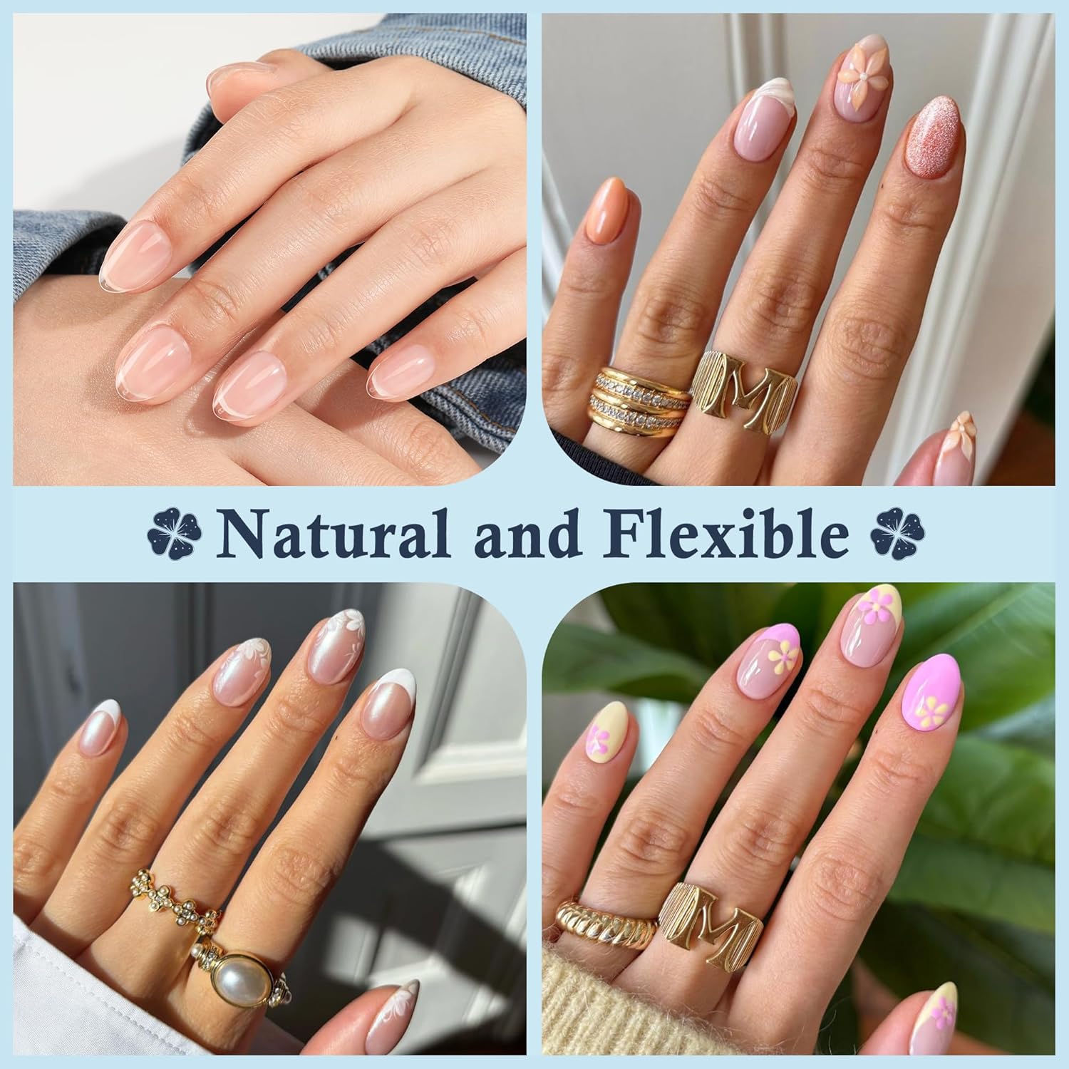 Extra Short Almond Nail Tips, 240pcs Soft Gel Pre-Shaped Acrylic Fake Nails, Half Matte Full Cover Clear Gelly Press on Flase Nail Tips for Extension Nail Manicure Home DIY 12 Sizes-Velvo Beauty