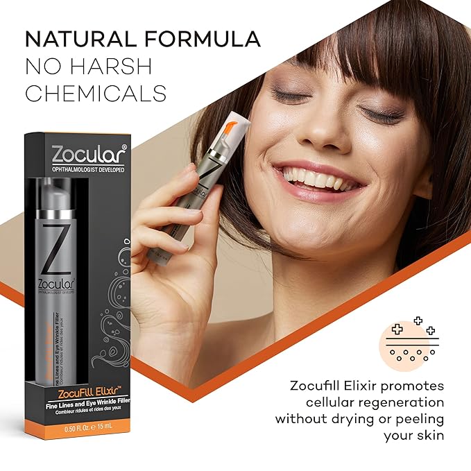 Zocufill Elixir Eye Gel and Face Serum - Eye Bags Treatment for Women and Men - Reduce the Appearance of Dark Circles, Puffy Eyes, Fine Lines and Wrinkles-Velvo Beauty