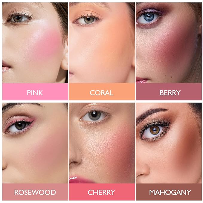 KYDA Powder Blush, Radiant Glow Face Blusher, Blendable Formula, Lasting Moisturizing, Ultra Fine Lightweight Texture, Cherry-Velvo Beauty