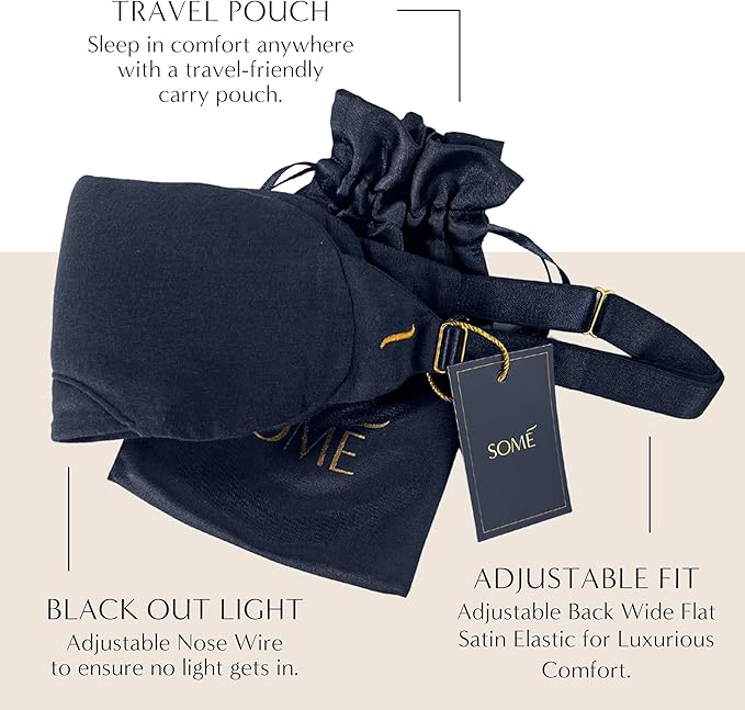 SOMÉ Collagen Eye Mask for Sleeping, Luxurious Adjustable Sleep Mask for Women with Puffy Eyes, Dark Circles & Wrinkles, Collagen Infused Sleeping Mask for Wearable Hydration and Anti-Aging-Velvo Beauty