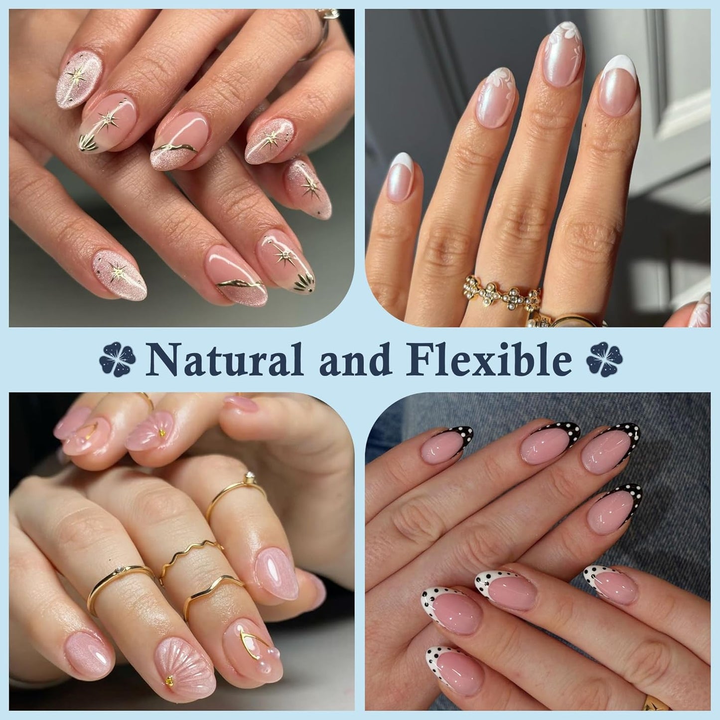 Extra Short Almond Fake Nails, 504pcs Soft Gel Pre-Shaped Acrylic Nail Tips, Half Matte Full Cover Clear Gelly Press on Flase Nail Tips for Extension Nail Manicure Home DIY 12 Sizes-Velvo Beauty