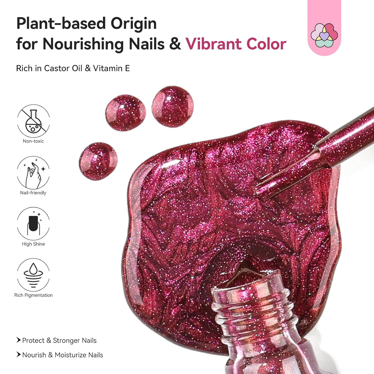 SAVILAND Color Artistry Chameleon Nail Polish - 7 Days Shimmer Dark Purple to Gold Color Shift Fast Dry Fingernail Polish, Metallic Sparkly Shiny Nail Lacquer Nail Art Salon Home-Velvo Beauty