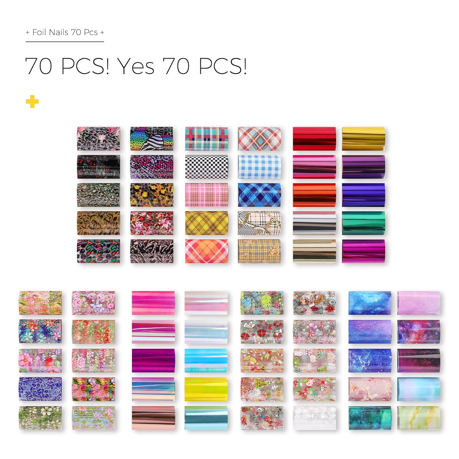 BURANO Nail Art Foil Glue Gel, 15ML 2 Bottles with 70PCS Foil Stickers Set Nail Foil Glue for Nails, Designer Nail Foils Nail Art Foil Transfer Gel-Velvo Beauty