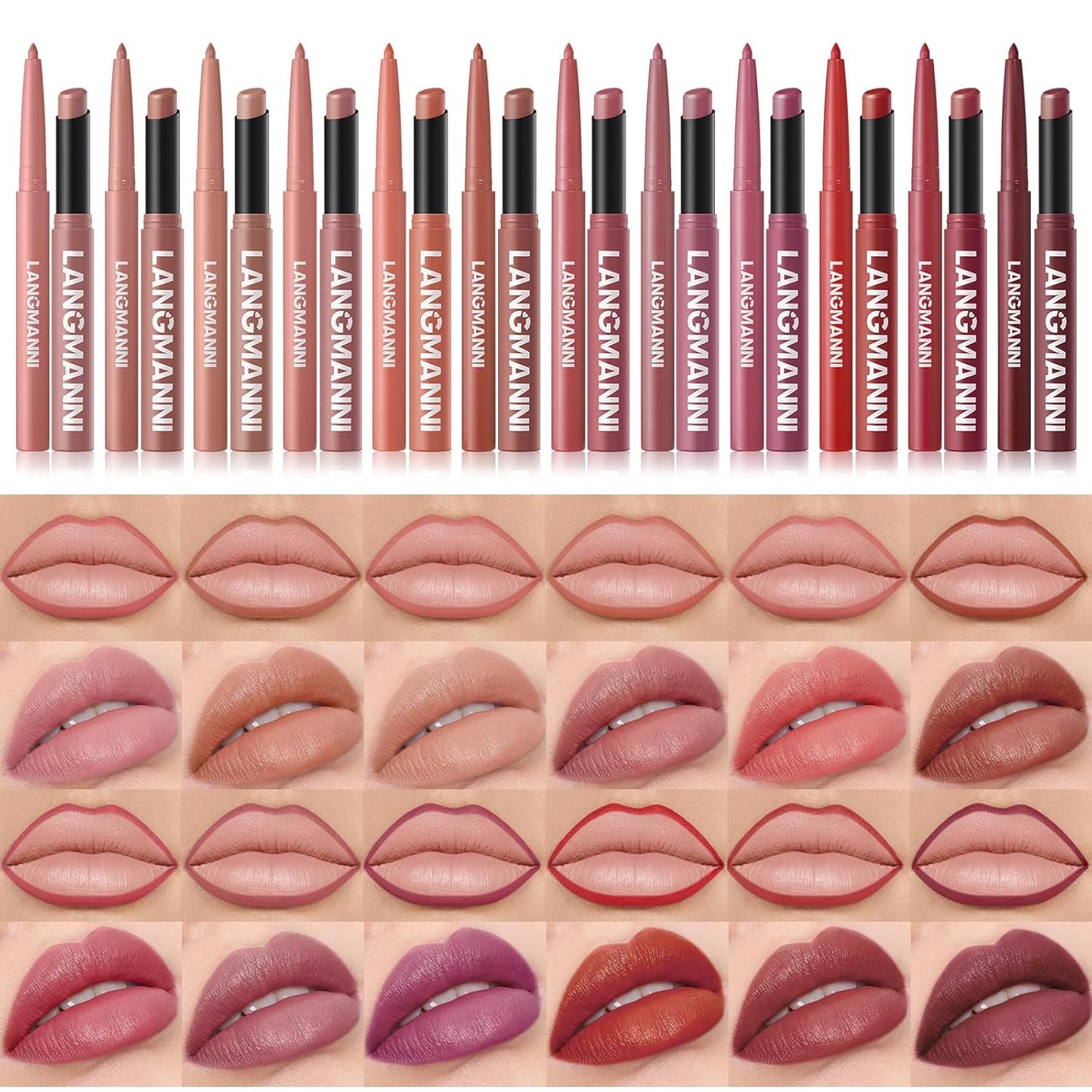 12Pcs Matte Lipstick + Lip Liner Pens Lip Combo Sets, Creamy Matte Lip Makeup Kit Long-Lasting Waterproof, Smudge-Proof Highly Pigmented Formula, Neutral & Nude Shades Makeup Set (Everyday Nudes Set)-Velvo Beauty
