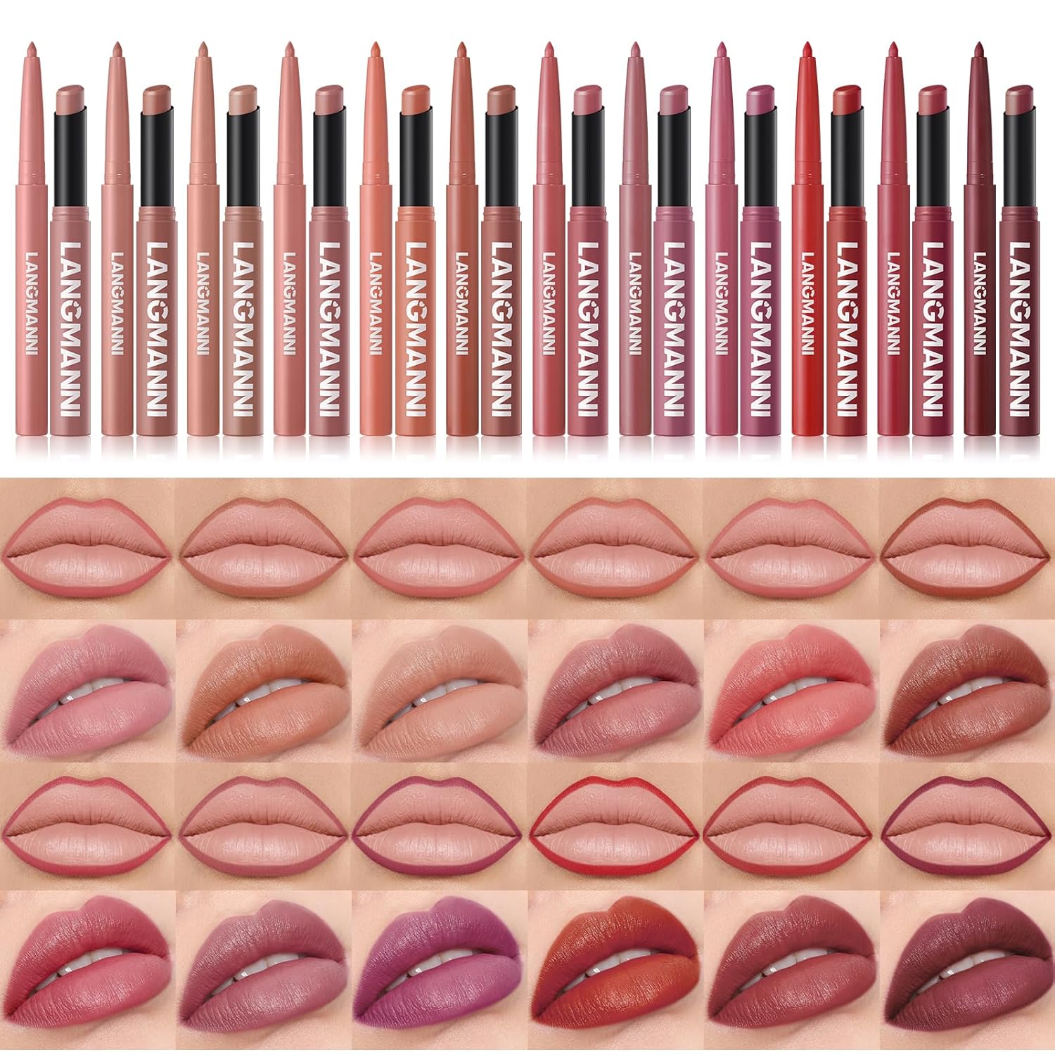 12Pcs Matte Lipstick + Lip Liner Pens Lip Combo Sets, Creamy Matte Lip Makeup Kit Long-Lasting Waterproof, Smudge-Proof Highly Pigmented Formula, Neutral & Nude Shades Makeup Set (Everyday Nudes Set)-Velvo Beauty