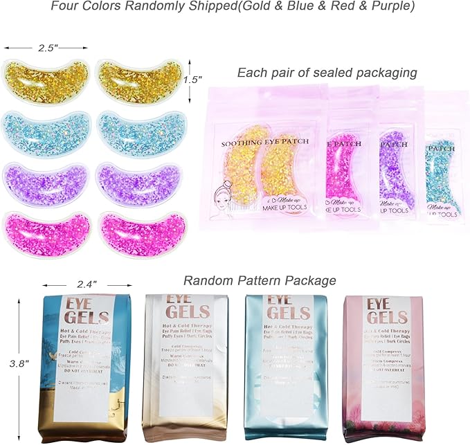 Under Eye Patches for Puffy Eyes, Reusable Ice Gel Eye Pads Cooling Eye Patch Hot Cold Therapy Eye Mask 10Pack-Velvo Beauty