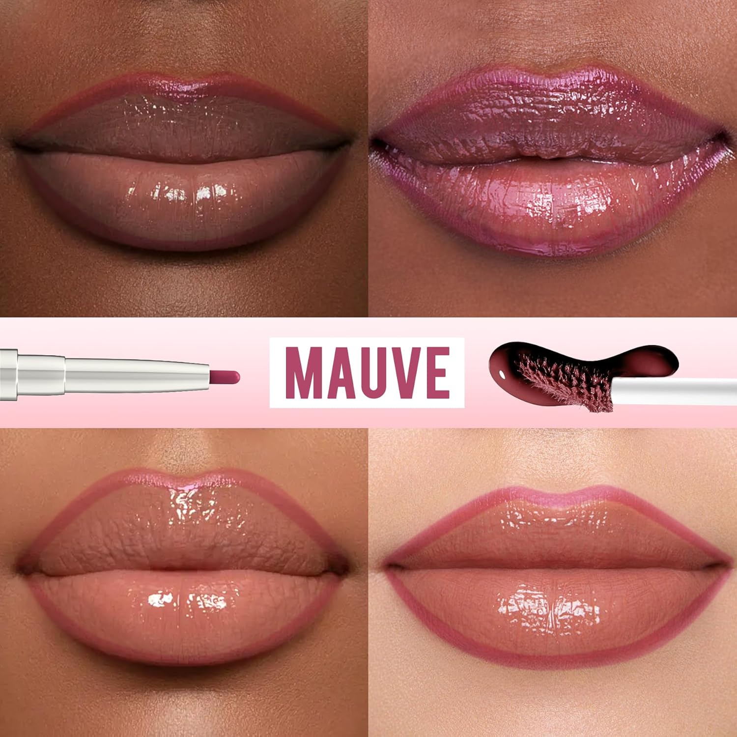 iMethod Lip Liner Stain - Lip Stain, 2-In-1 Dual-Ended Peel Off Lip Stain with Tweezer, Natural Long Lasting Peel Off Lip Liner, Easy to Use for All Skin Types, Stay All Day, Mauve-Velvo Beauty